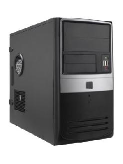 Корпус INWIN EMR-003 BS U2AXDX Micro ATX 400W (ATX1.3, 20+4pin, SATA, 12cm Fan) USB+Audio+Heatpipe, Черно-серебристый